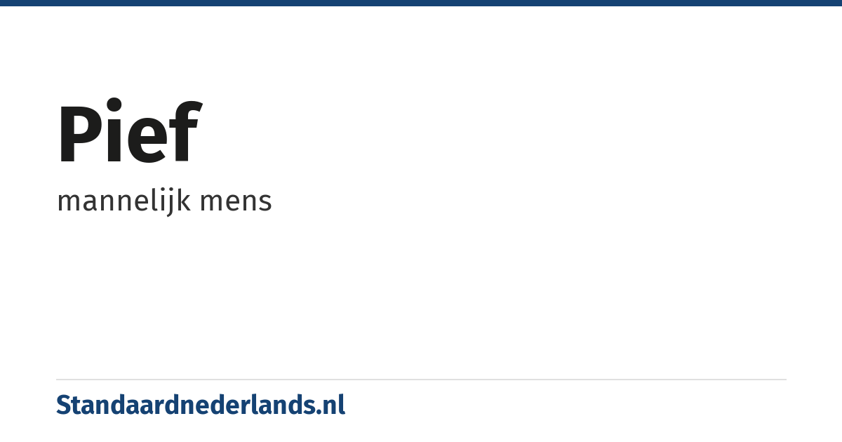 pief: mannelijk mens