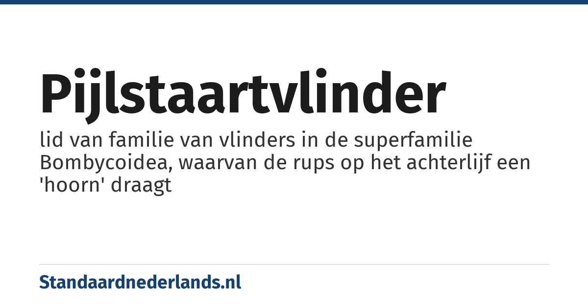 pijlstaartvlinder: lid van familie van vlinders in de superfamilie Bombycoidea, waarvan de rups op het achterlijf een 'hoorn' draagt