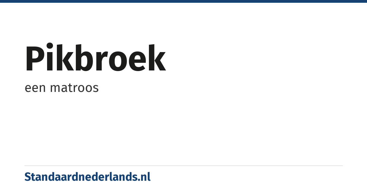 pikbroek: een matroos