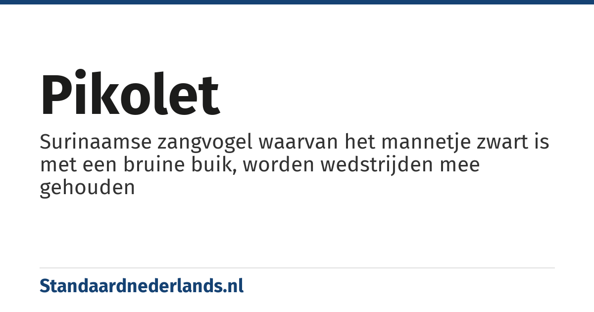 pikolet: Surinaamse zangvogel waarvan het mannetje zwart is met een bruine buik, worden wedstrijden mee gehouden