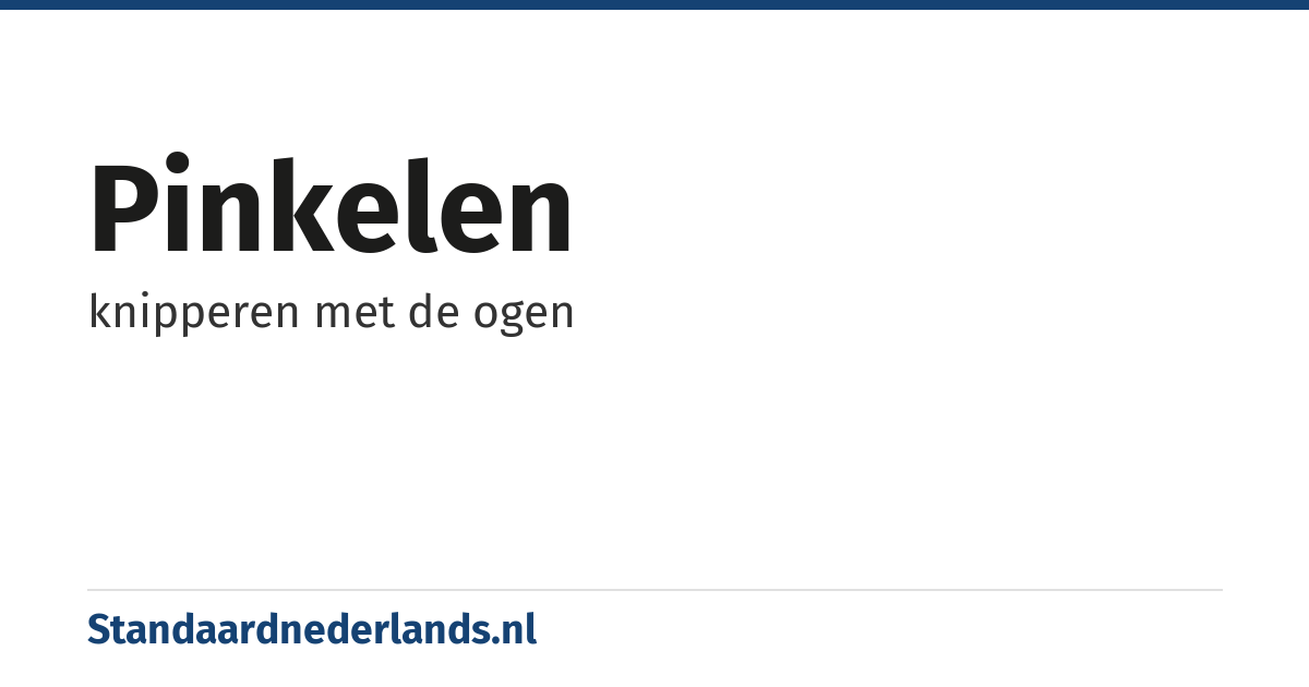 pinkelen: knipperen met de ogen