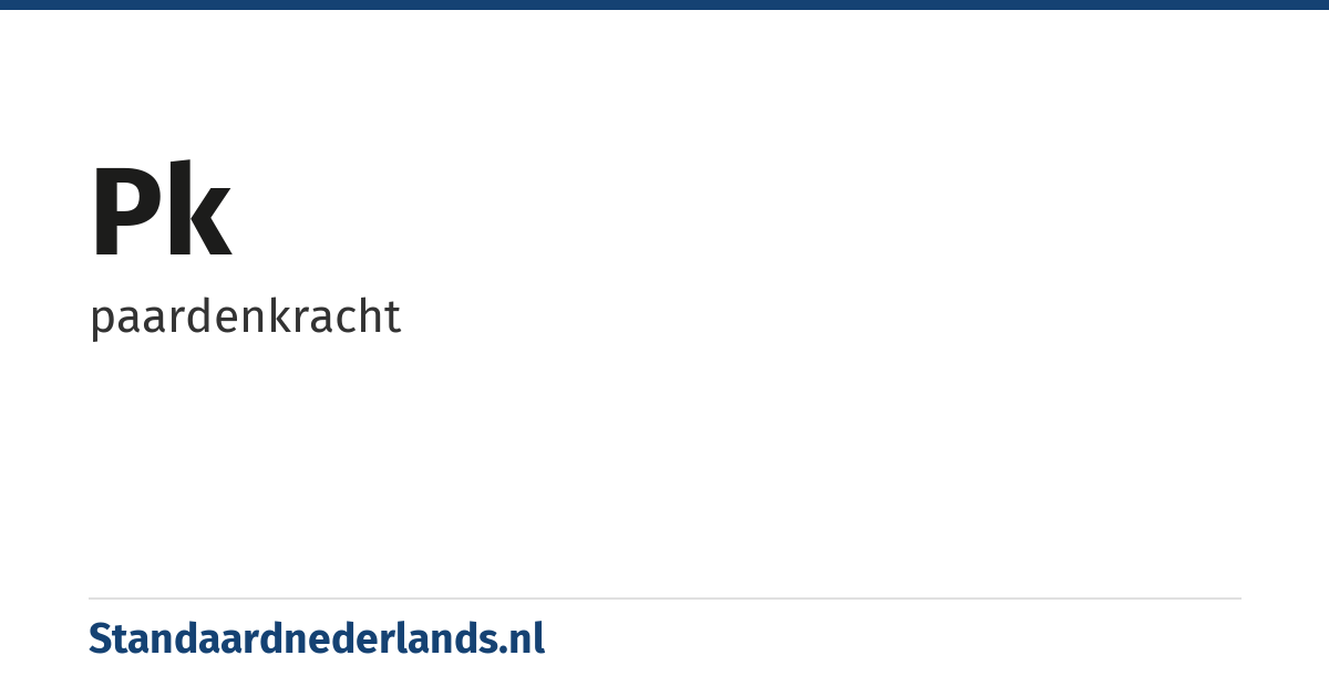 pk: paardenkracht