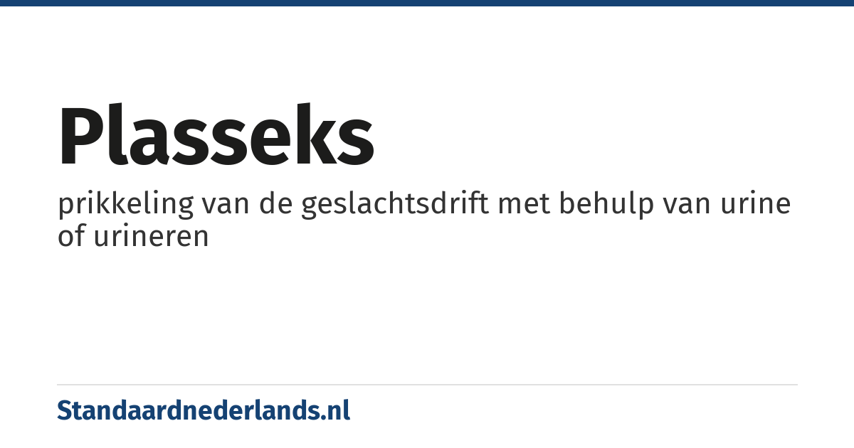 plasseks: prikkeling van de geslachtsdrift met behulp van urine of urineren