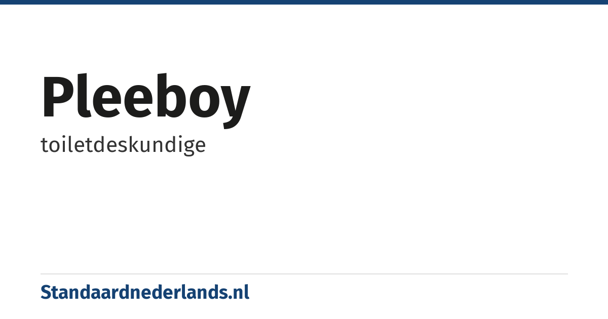 pleeboy: toiletdeskundige