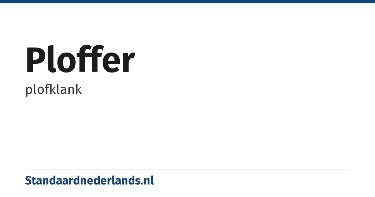 ploffer: plofklank