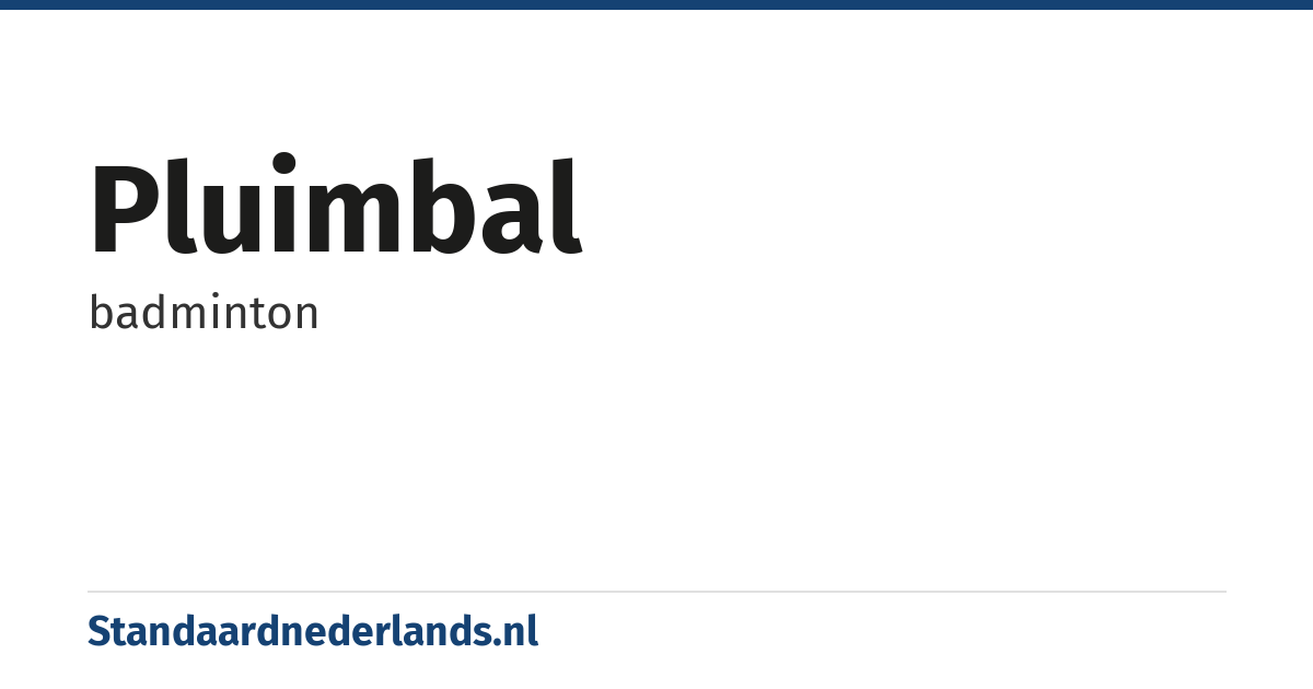 pluimbal: badminton