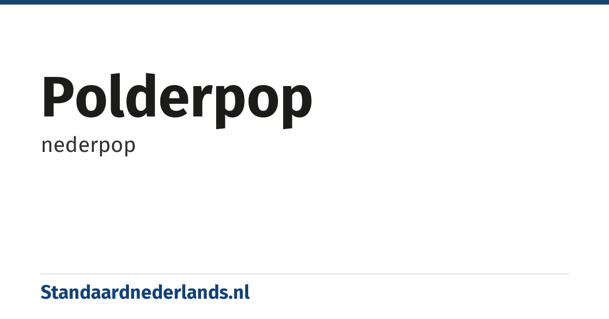 polderpop: nederpop