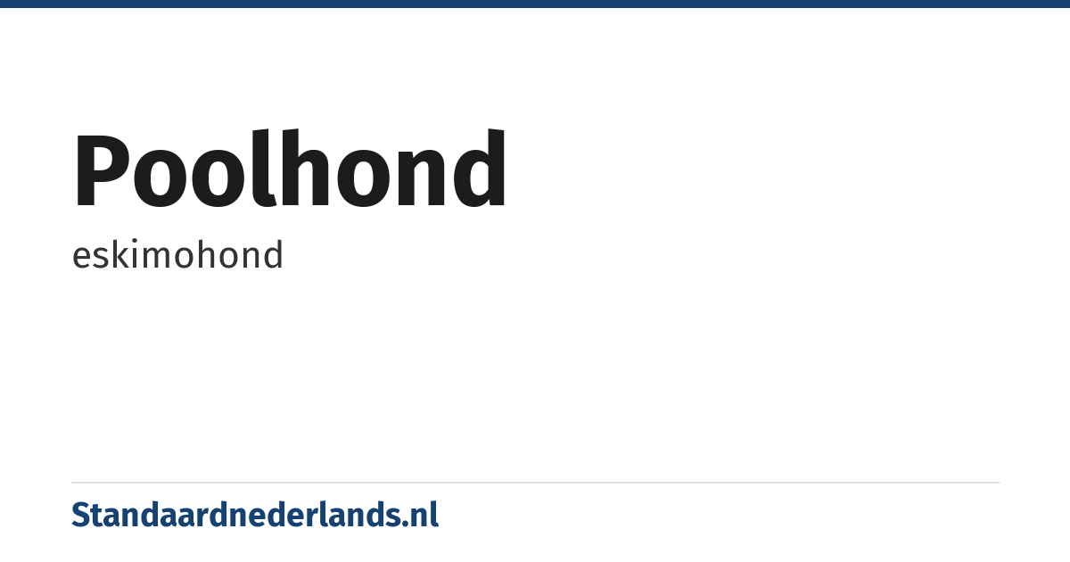 poolhond: eskimohond