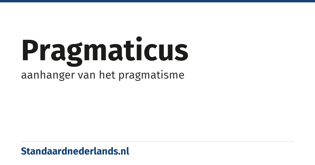 pragmaticus: aanhanger van het pragmatisme