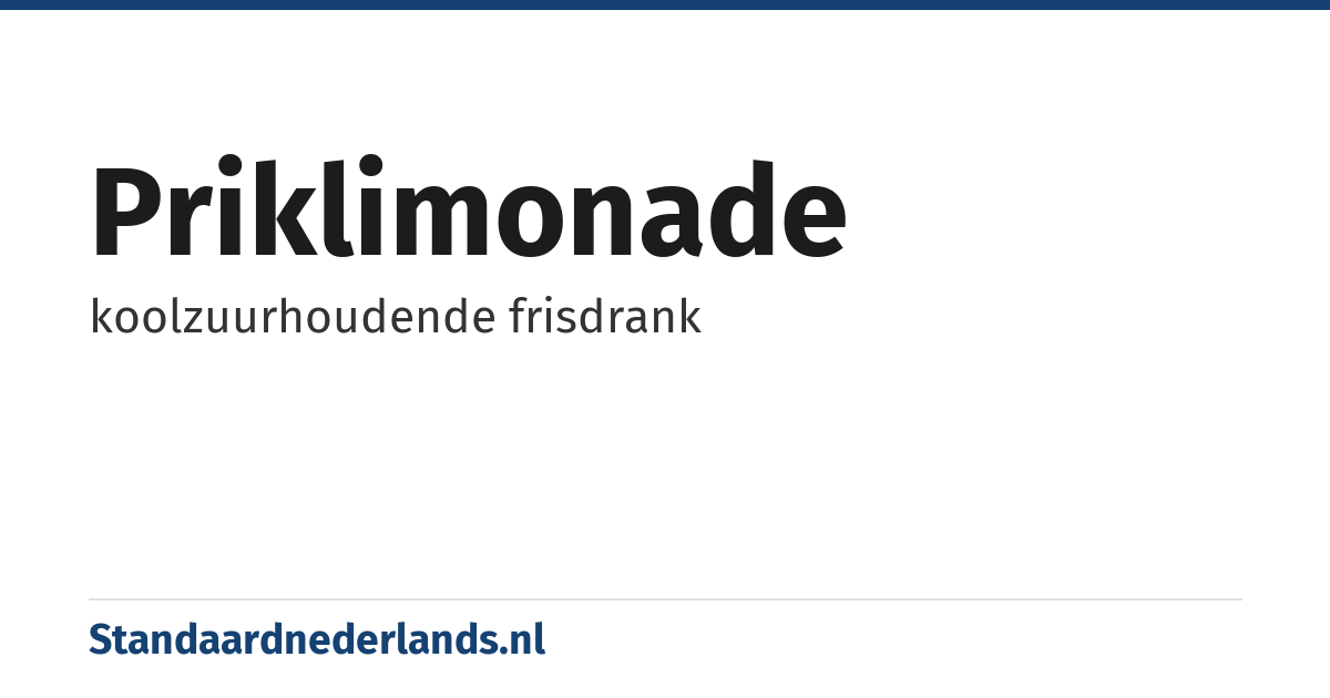 priklimonade: koolzuurhoudende frisdrank