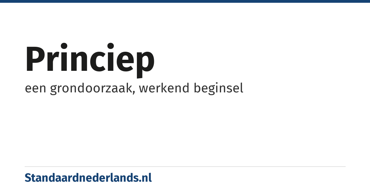 princiep: een grondoorzaak, werkend beginsel