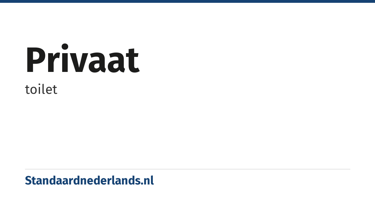 privaat: toilet