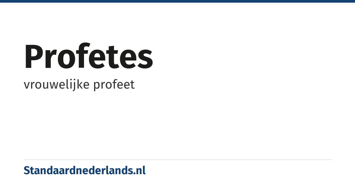 profetes: vrouwelijke profeet