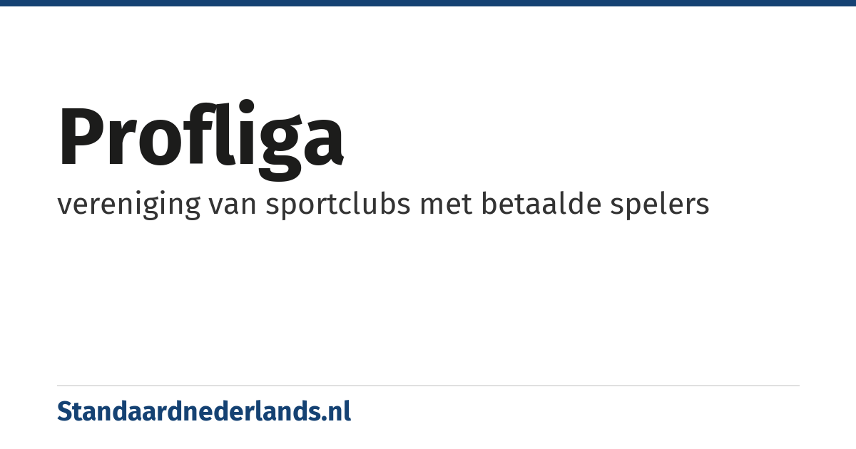 profliga: vereniging van sportclubs met betaalde spelers