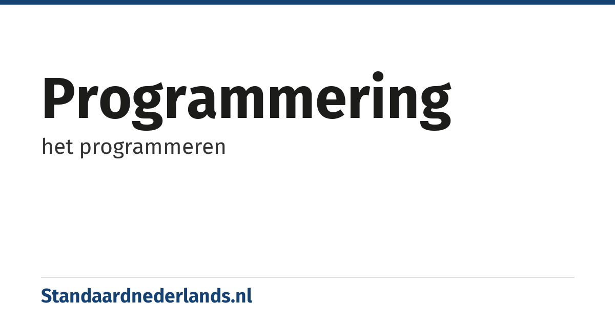 programmering: het programmeren