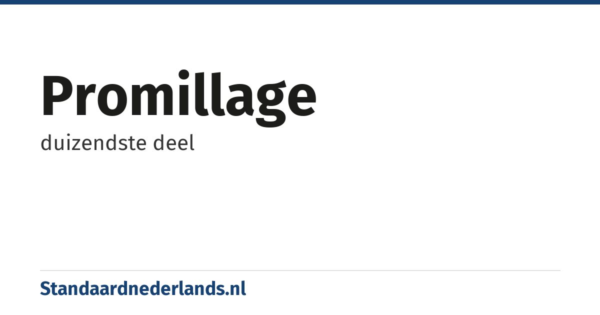 promillage: duizendste deel