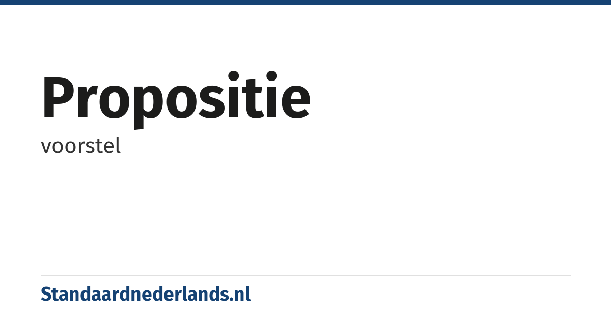 propositie: voorstel