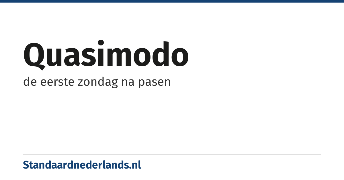quasimodo: de eerste zondag na pasen