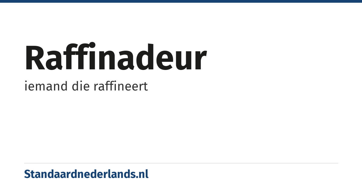 raffinadeur: iemand die raffineert