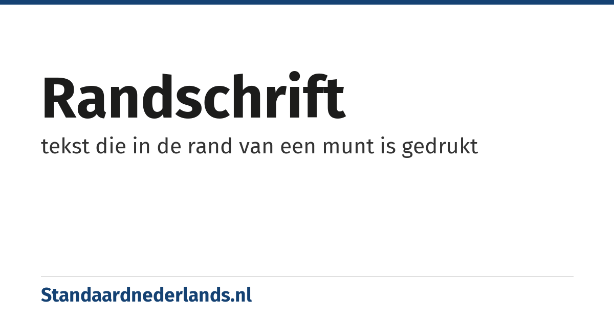 randschrift: tekst die in de rand van een munt is gedrukt