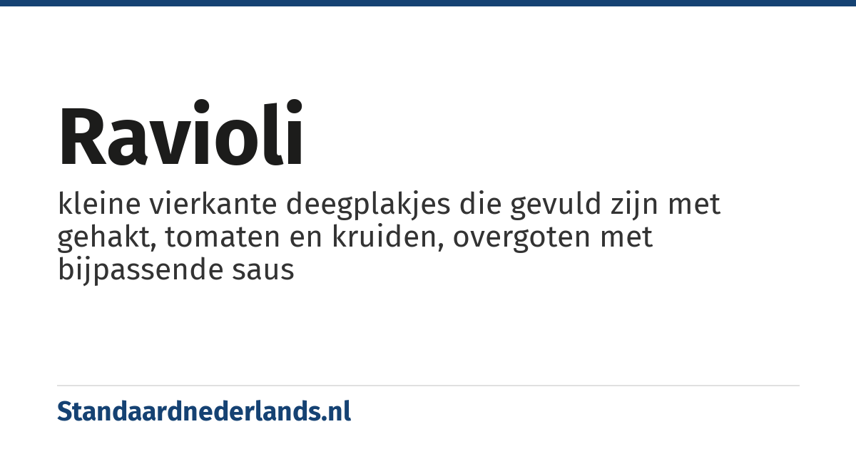ravioli: kleine vierkante deegplakjes die gevuld zijn met gehakt, tomaten en kruiden, overgoten met bijpassende saus