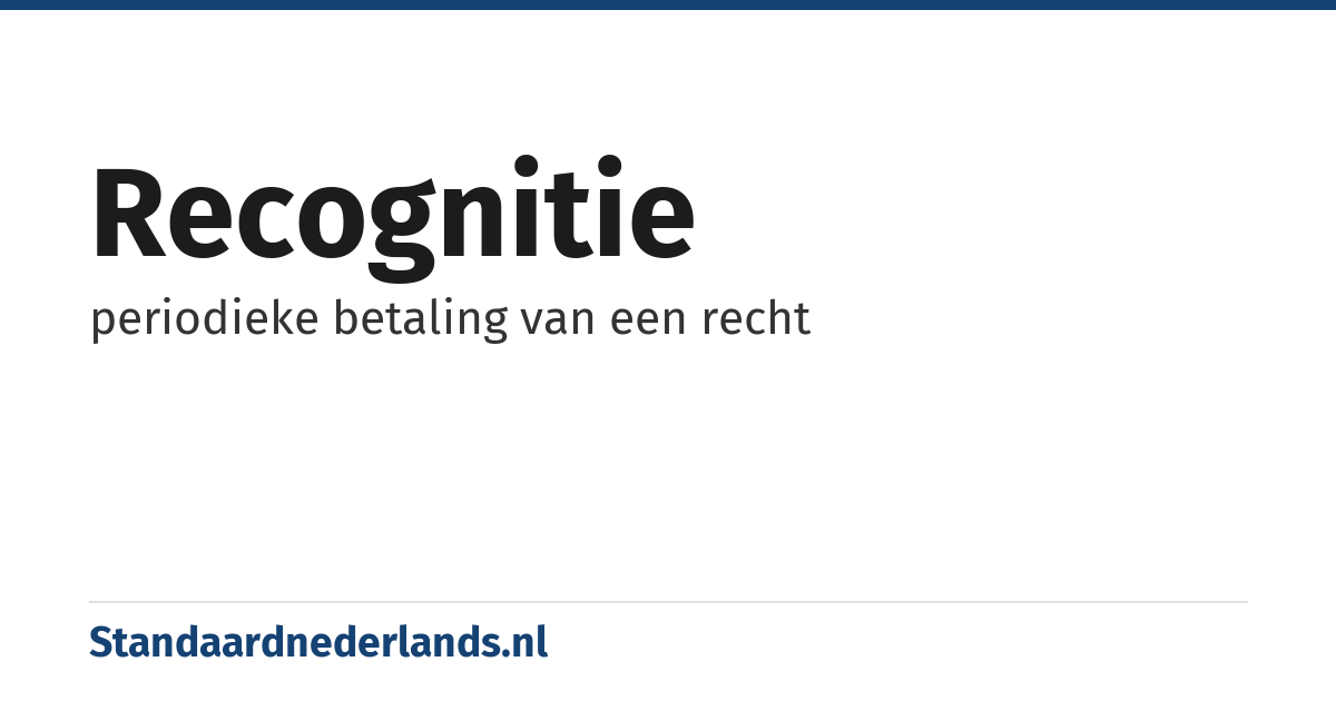 recognitie: periodieke betaling van een recht