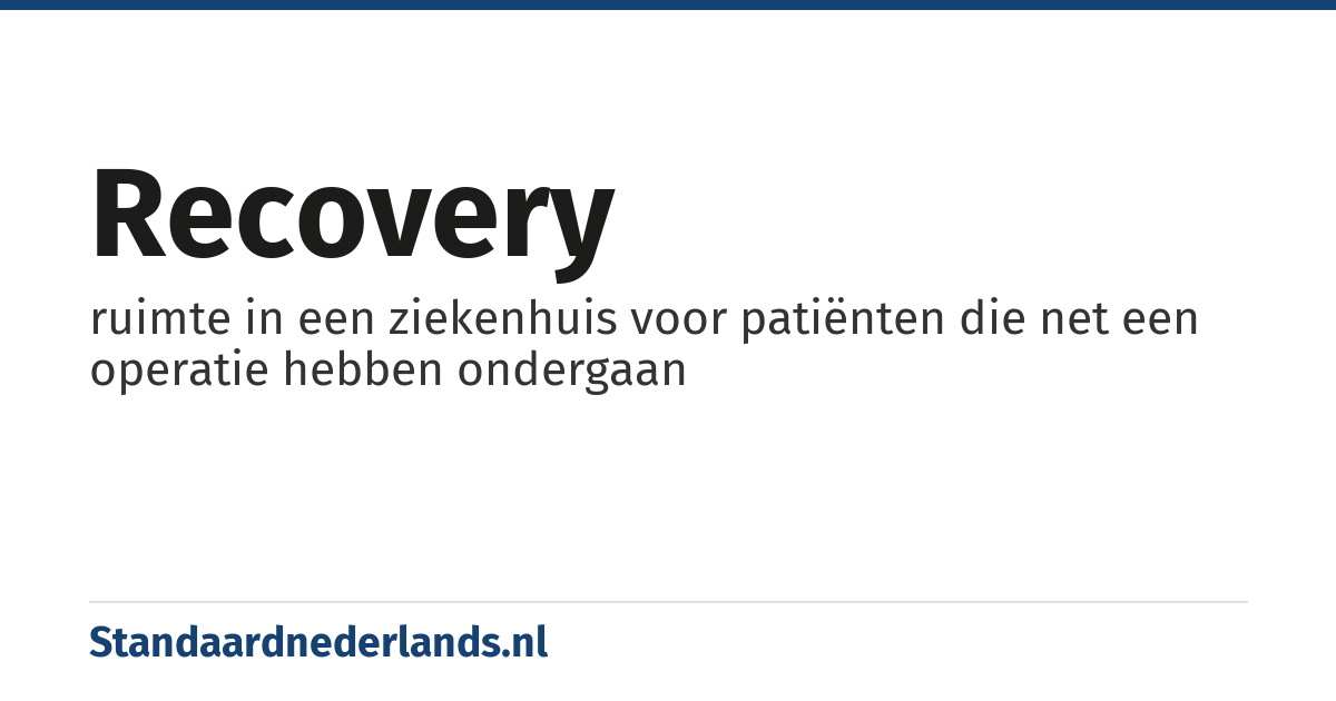 recovery: ruimte in een ziekenhuis voor patiënten die net een operatie hebben ondergaan