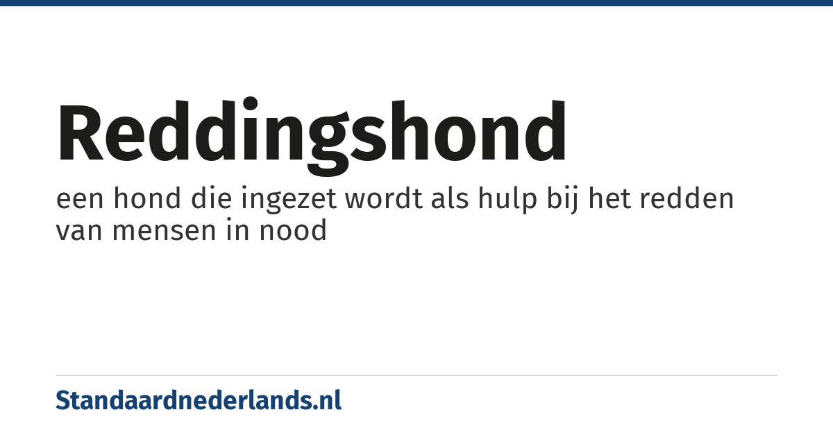 reddingshond: een hond die ingezet wordt als hulp bij het redden van mensen in nood