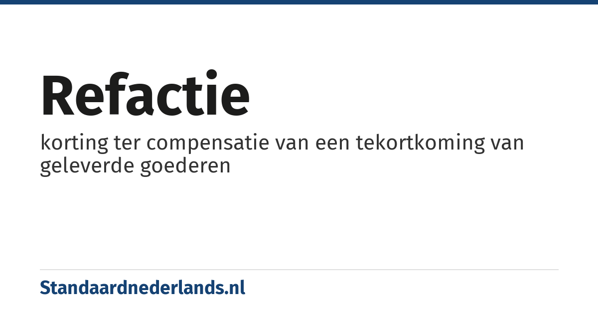 refactie: korting ter compensatie van een tekortkoming van geleverde goederen