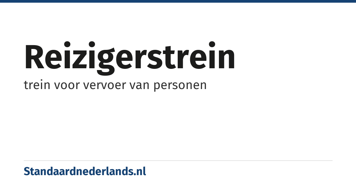 reizigerstrein: trein voor vervoer van personen