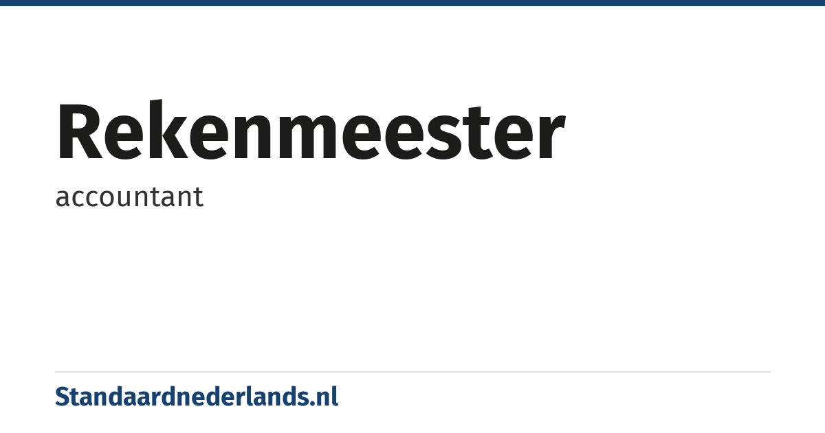 rekenmeester: accountant