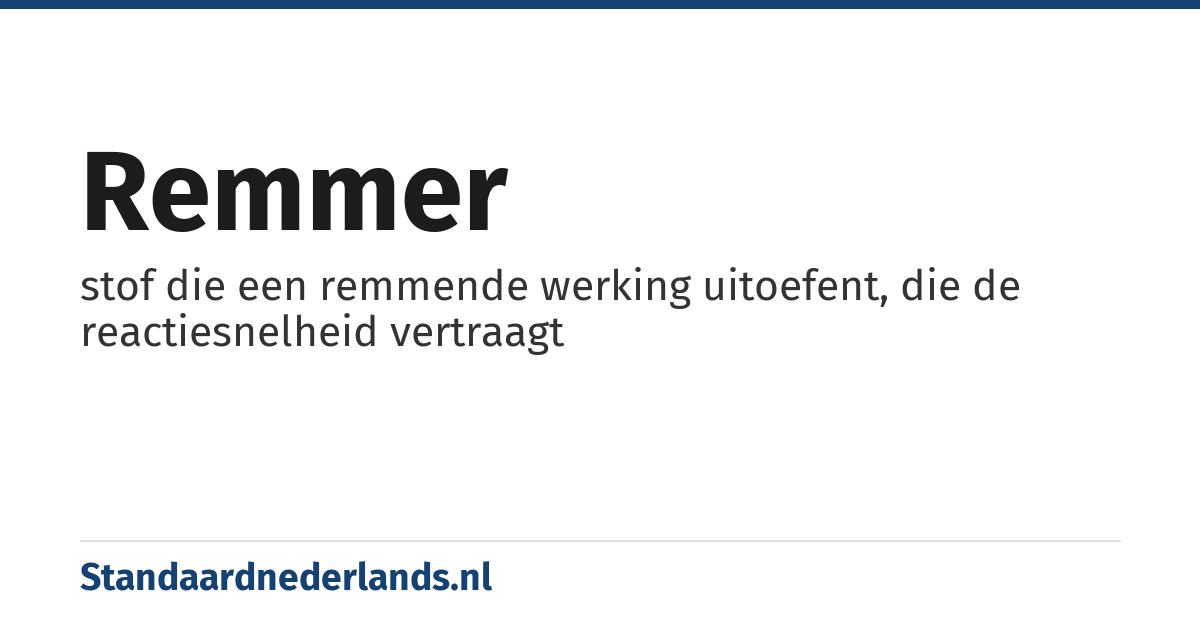 remmer: stof die een remmende werking uitoefent, die de reactiesnelheid vertraagt
