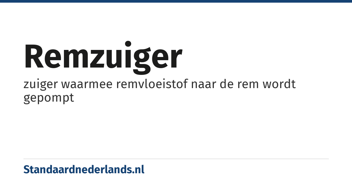 remzuiger: zuiger waarmee remvloeistof naar de rem wordt gepompt