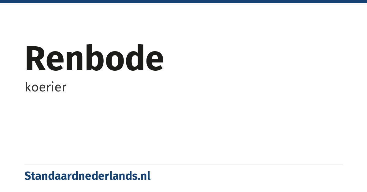 renbode: koerier
