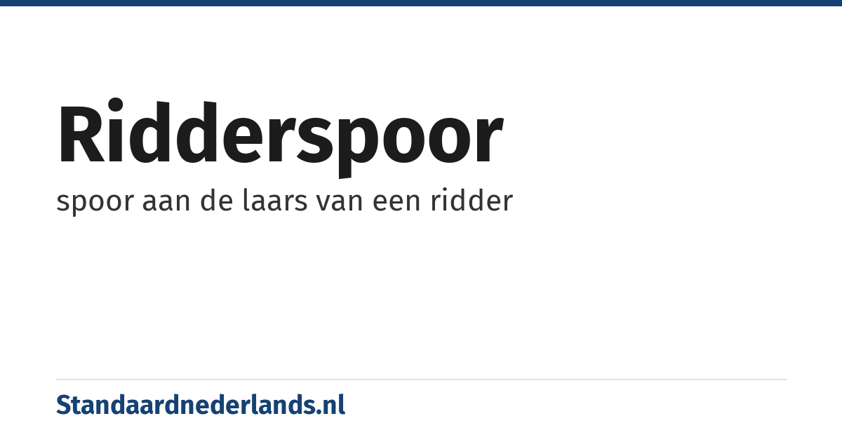 ridderspoor: spoor aan de laars van een ridder
