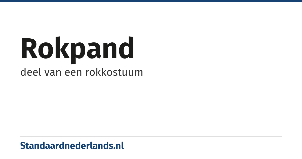 rokpand: deel van een rokkostuum