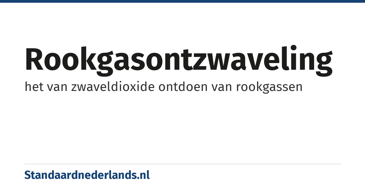 rookgasontzwaveling: het van zwaveldioxide ontdoen van rookgassen