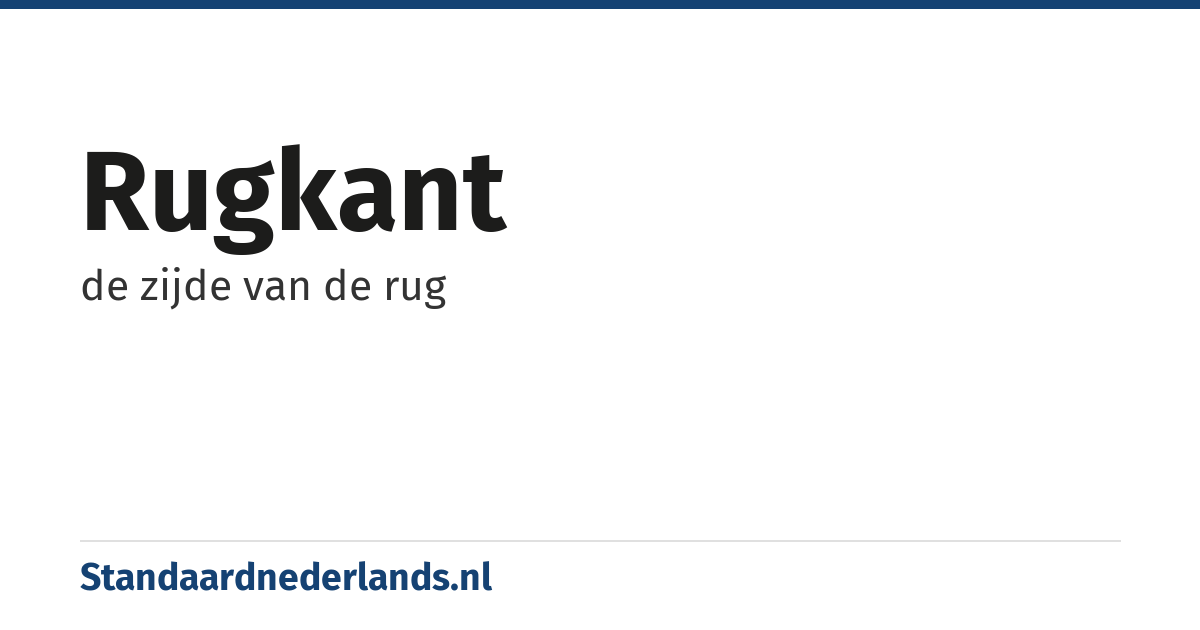 rugkant: de zijde van de rug