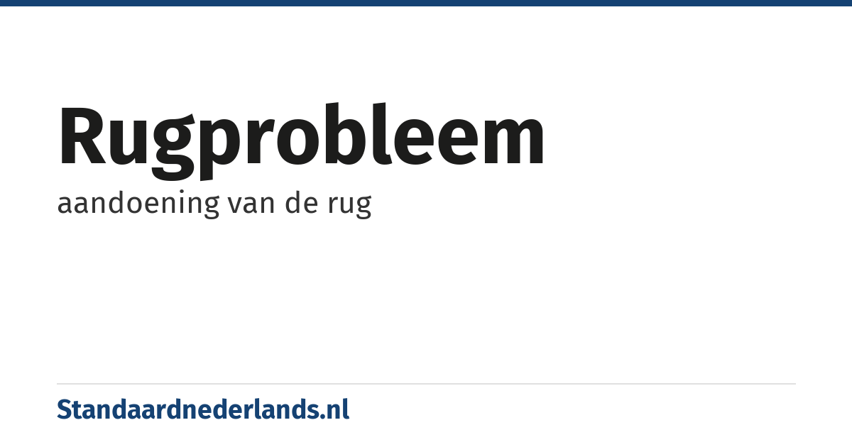 rugprobleem: aandoening van de rug
