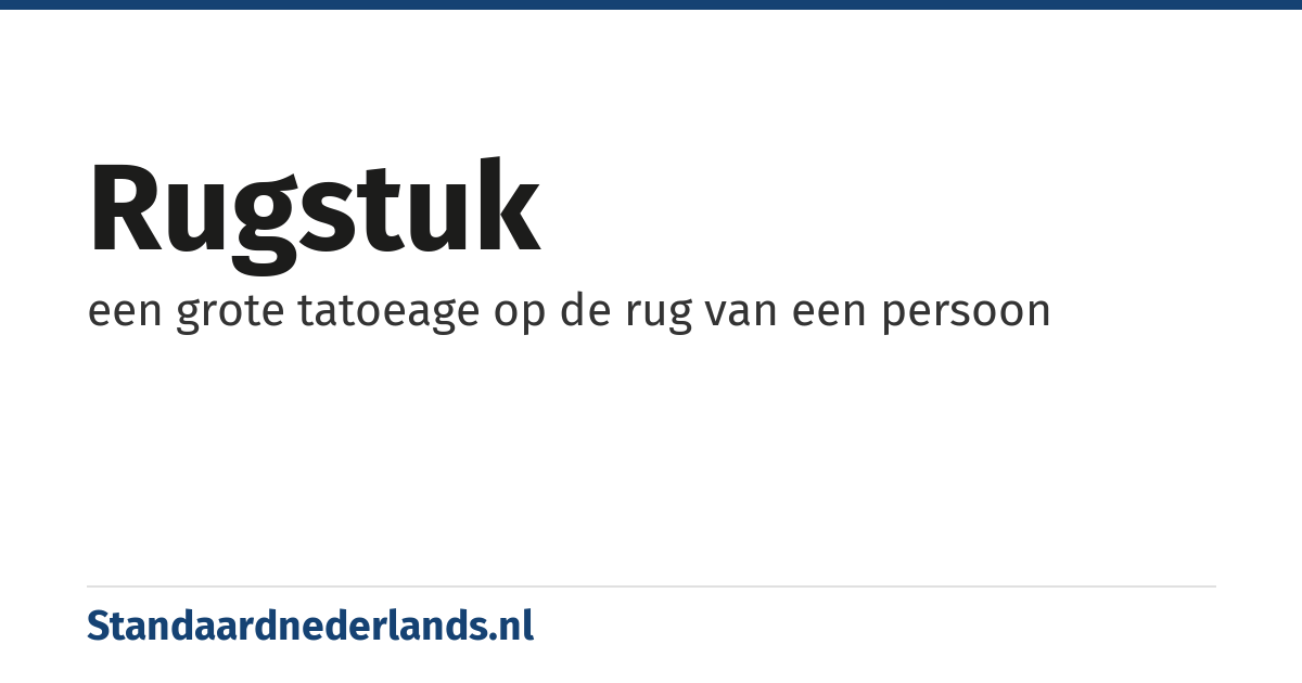 rugstuk: een grote tatoeage op de rug van een persoon