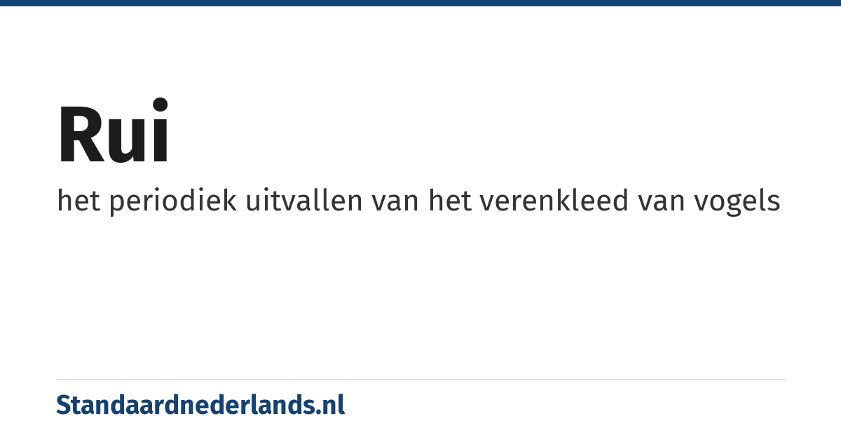 rui: het periodiek uitvallen van het verenkleed van vogels