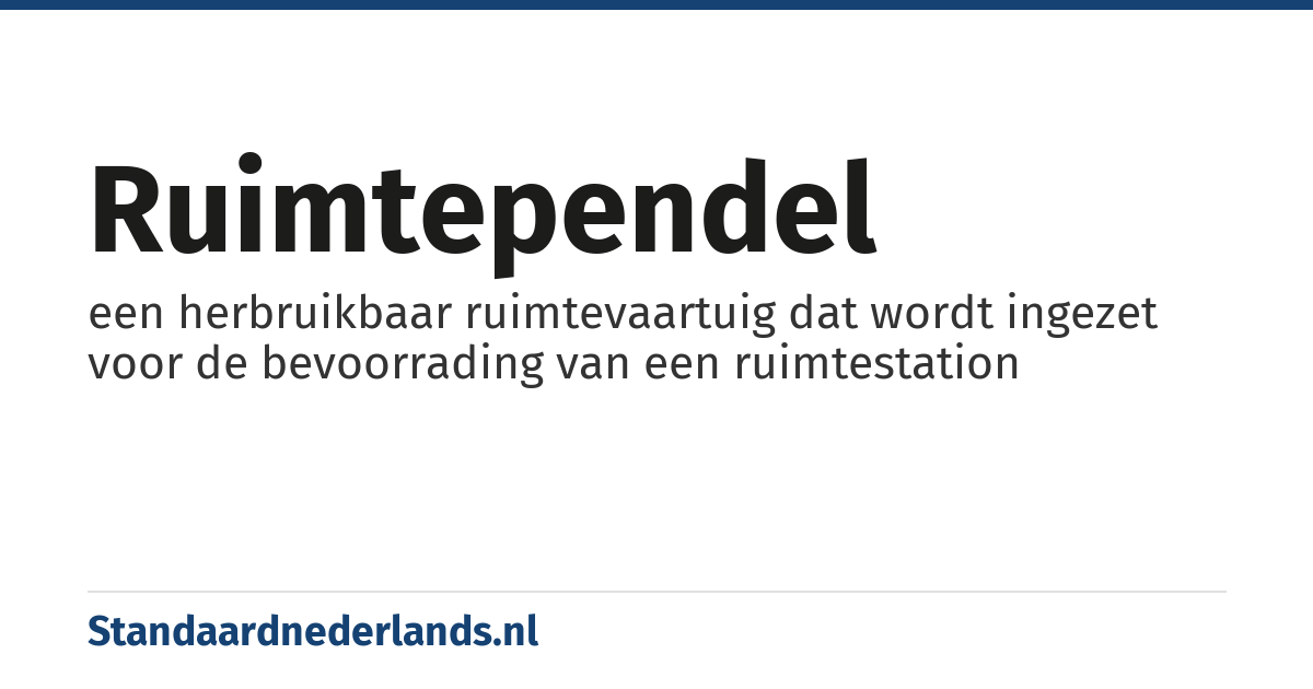 ruimtependel: een herbruikbaar ruimtevaartuig dat wordt ingezet voor de bevoorrading van een ruimtestation