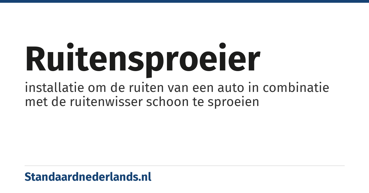 ruitensproeier: installatie om de ruiten van een auto in combinatie met de ruitenwisser schoon te sproeien