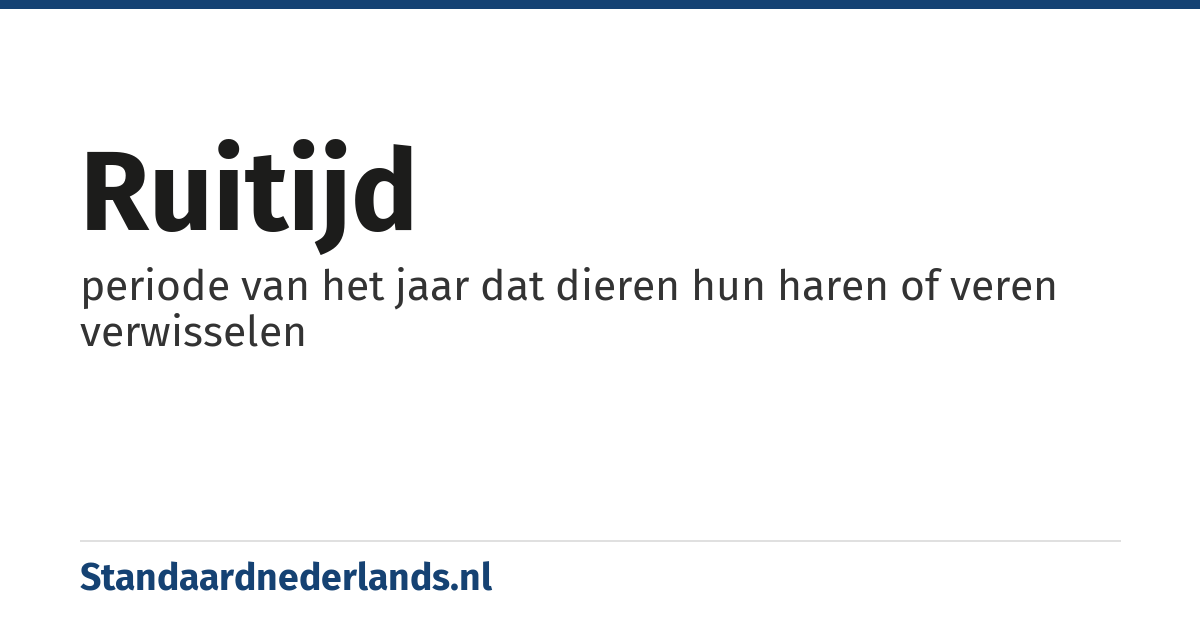 ruitijd: periode van het jaar dat dieren hun haren of veren verwisselen