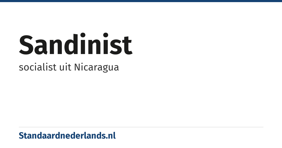 sandinist: socialist uit Nicaragua