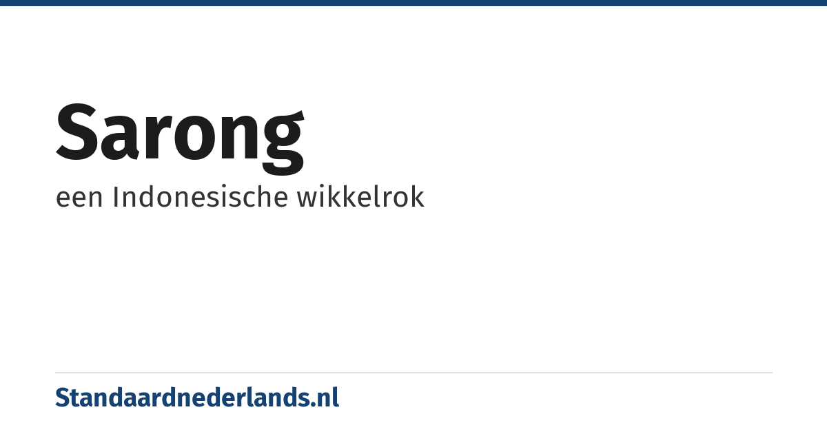 sarong: een Indonesische wikkelrok