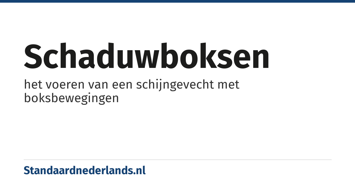 schaduwboksen: het voeren van een schijngevecht met boksbewegingen