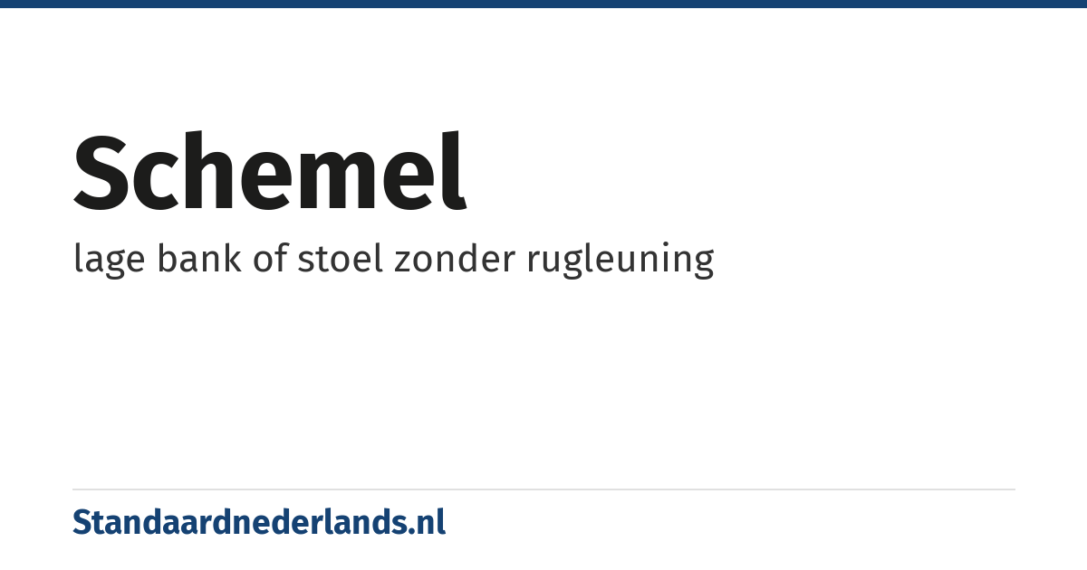 schemel: lage bank of stoel zonder rugleuning