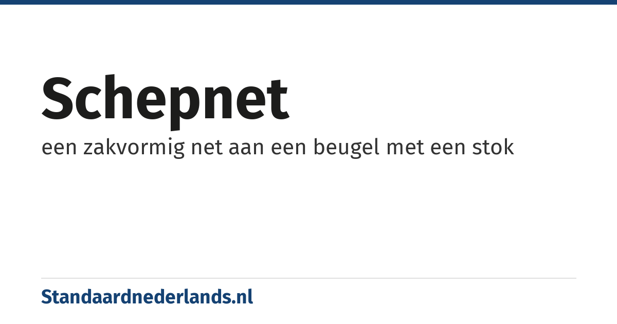 schepnet: een zakvormig net aan een beugel met een stok