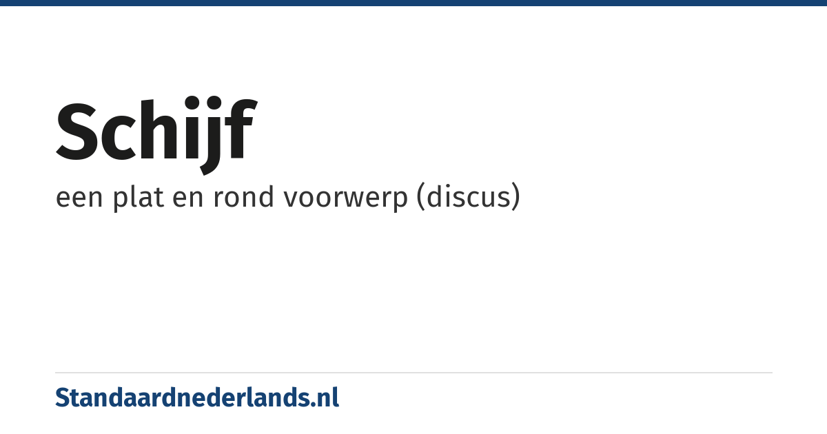 schijf: een plat en rond voorwerp (discus)
